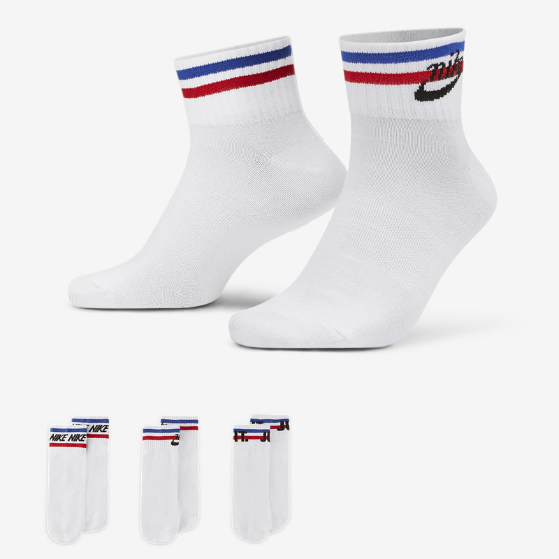 KAOS KAKI SNEAKERS NIKE 3PK Everyday Essential Ankle Socks